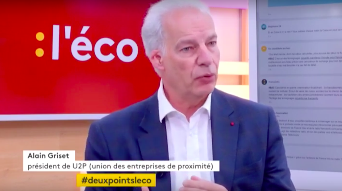 Découvrez l'interview d'Alain Griset (U2P) sur France info TV 2